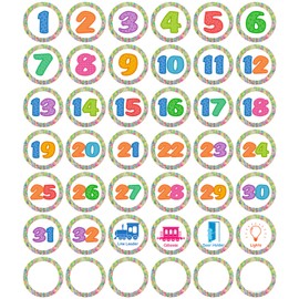 Line Up Spots, Wisdompro 42 Pcs 4 Inch Line Up Stickers Helpers/Number 1-32 Dots Markers Labels Decals for Classroom Floor, Back to School Supplies - 7 Sheet (6 Pcs Each Sheet)