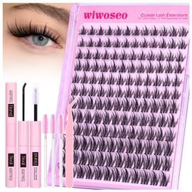 wiwoseo Manga Lash Clusters Kit Lash Spikes Lash Clusters with Spikes Lashes Clusters Wispy Eyelash Clusters Natural Eyelash Extensions Anime Cluster Lashes Fairy Lash Extension Kit with Bond and Seal