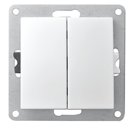 McPower Flair 2-Way Toggle Switch, 250 V~/10 A, Flush-Mounted Light Switch, Universal Applications, Ideal for Modern Interior Styles, White