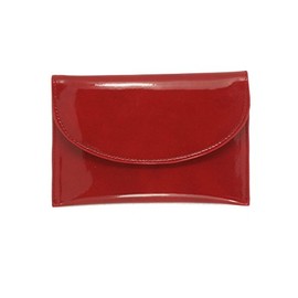 LONI Ladies Faux Patent Leather Wallet Clutch Bag Purse Coin Pouch in Dark Red