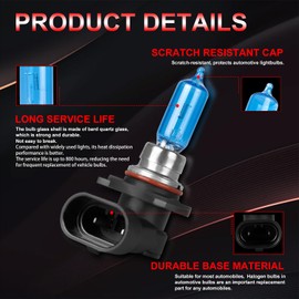 VAMOTA Fit for 2010-2015 Toyota Prius Halogen Headlight Bulbs,9005 H11 High Beam + Low Beam/Fog Lights Combo,Ultra Bright Plug-n-Play Light Bulbs,IP68 Waterproof,5000K White Light 4 Pack