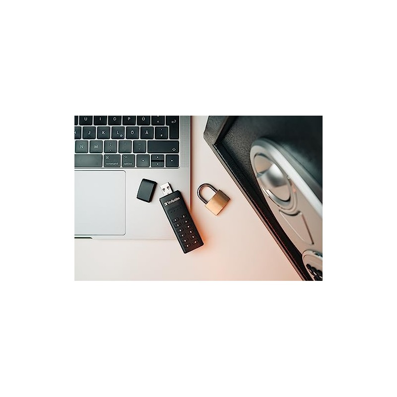 Keypad Secure USB 3.0 Flash Drive, 128GB, Black