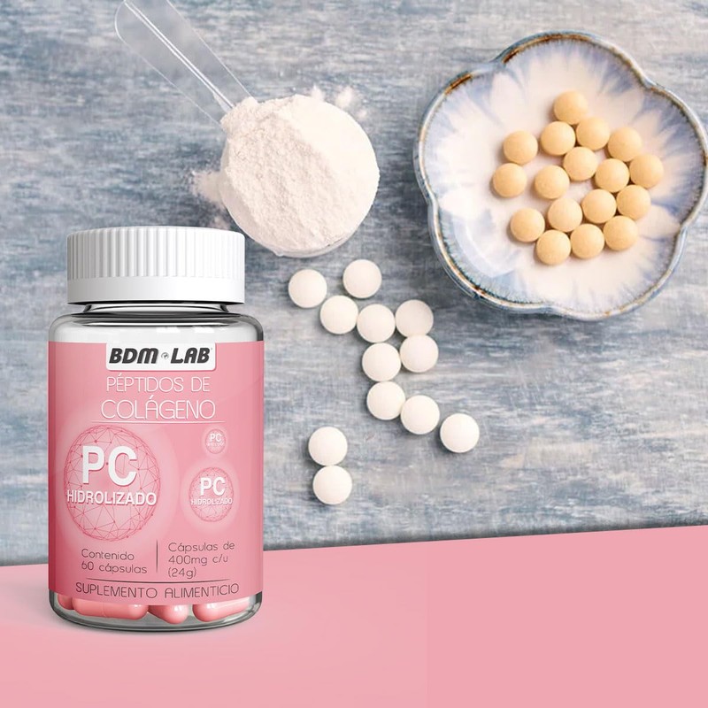 BDM LAB Péptidos de Cólageno Suplemento alimenticio Cológeno Hidrolizado 60