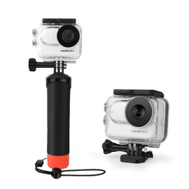 LEWOTE Waterproof Case and Floating Hand Grip Compatible with Insta360 GO 3 Protective Underwater Diving Case with Bracket Accessories for Insta360 GO 3