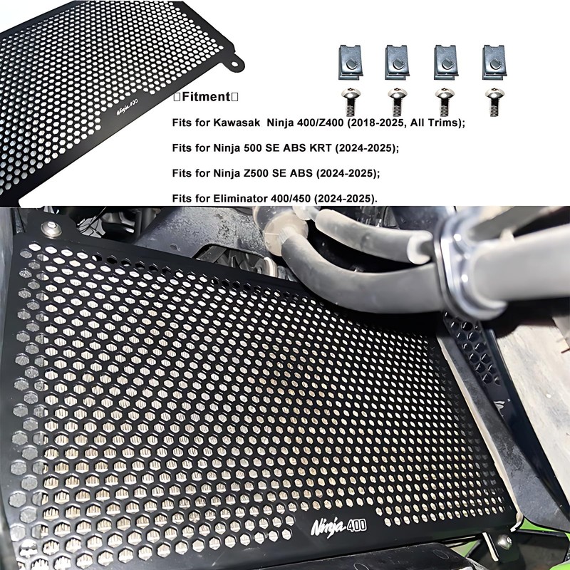 Aluminum Radiator Guard Fit for Ninja 400/Z400 (2018-2025) & Ninja