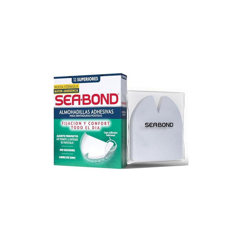 Sea-Bond Kit Almohadilla Adhesiva para Dentaduras Postizas Superiores, 3 pack