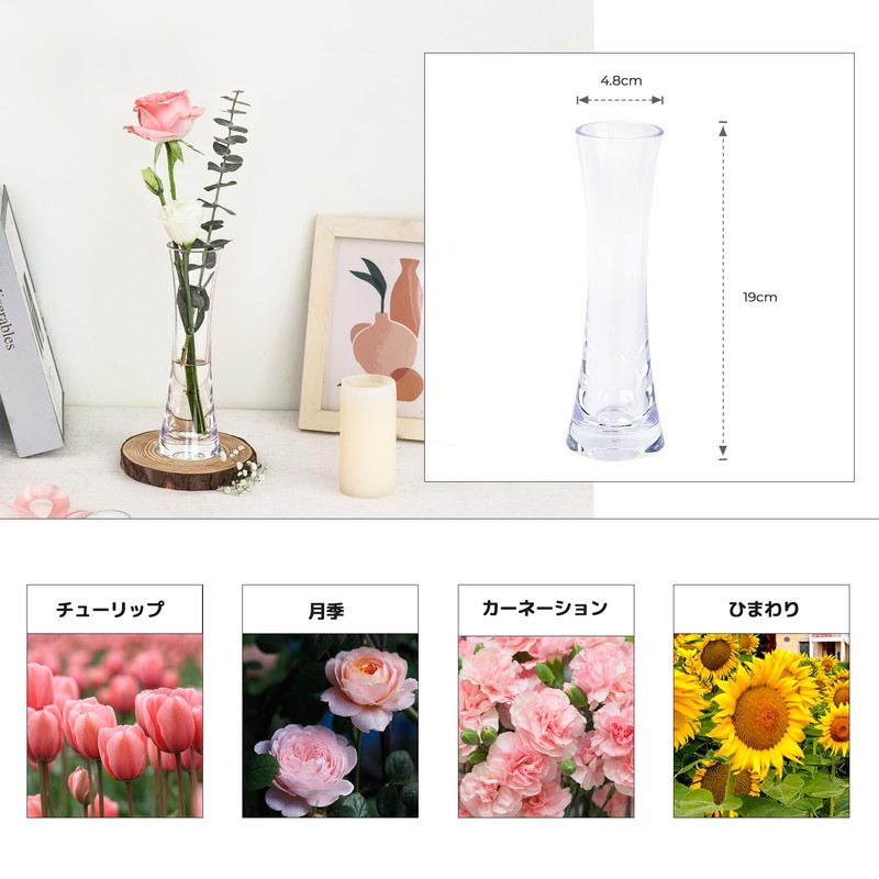 ComSaf Vase Unbreakable, Stylish, Flower Base, Polycarbonate, Transparent, Hydroponic, Interior