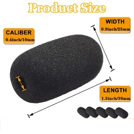 YunYiYi Cloud 2 Protective Microphone Foam Cover Pop Filter Replacement Compatible with HyperX Cloud II/Alpha/Alpha S/Mix/Core Gaming Headphone/Cloud Chat Headset Mic Foam Cover Asseccories-5 Pack