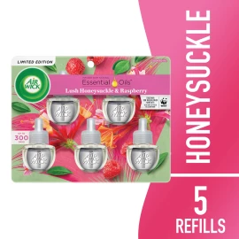 Air Wick Scented Oil Refills, Honeysuckle Raspberry, 5ct – Plug-In Air Freshener