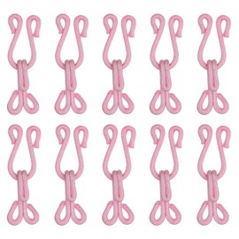 sourcing map Sewing Hooks and Eye, 12pcs - Polyester Covered Sewing Hooks and Eyes Closure for Clothing, Bra, Skirt, Sewing DIY Craft(Pink, 23mm Length)