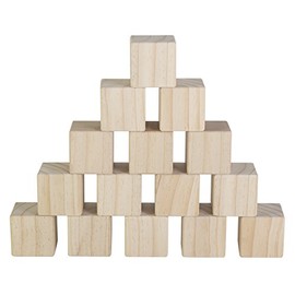 2 Inch Wood Cubes for Crafts - Set of 15 - Large Lightweight Wooden Blocks with Sanded Smooth Surface for Photo Blocks, Crafts, Art Supplies, Puzzle Projects and More - Great Toys for Kids