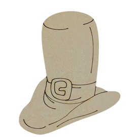 Wooden Craft Cutouts St. Patrick's Day Tall Leprechaun Hat, Stovepipe Hat, Topper Hat Craft Wood Cutout, 1/4" Birch, 2" Tall