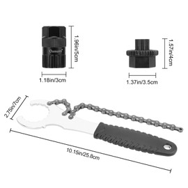 Oumers Bike Bottom Bracket Removal Tool, Practical Bicycle Repair Tools with 3 in 1 Multi Bike Chain Whip Wrench Freewheel Remover Crank Removal Tool
