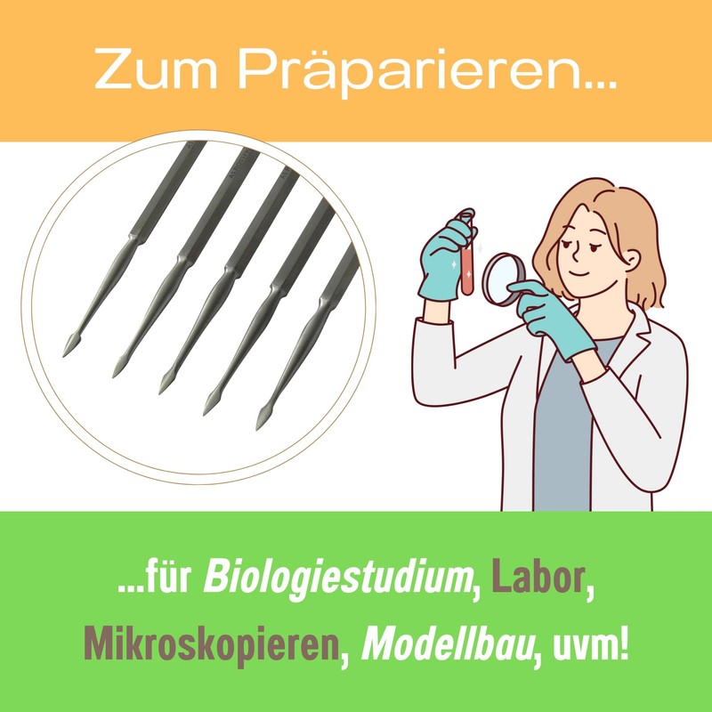 5x Dissecting Needle Full Metal Straight Lanzettenförmig 1 A Quality,