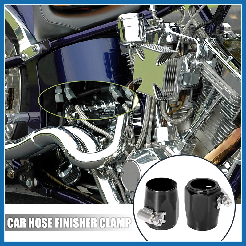 A ABSOPRO 4pcs AN16 Hex Hose Finisher Clamp Adapter Fitting