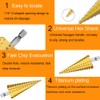 3Pcs Step Bits Set Hss High Speed Steel Step Drill