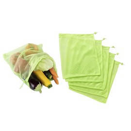 Maximex Reusable Bags, Set of 5 Reusable Fruit and Vegetable Bags, Food Safe Shopping Nets Made of 100% Polyester, 30 x 35 cm