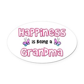 CafePress Happiness Is being A Grandma Oval Car Magnet, Euro Oval Bumper Magnet