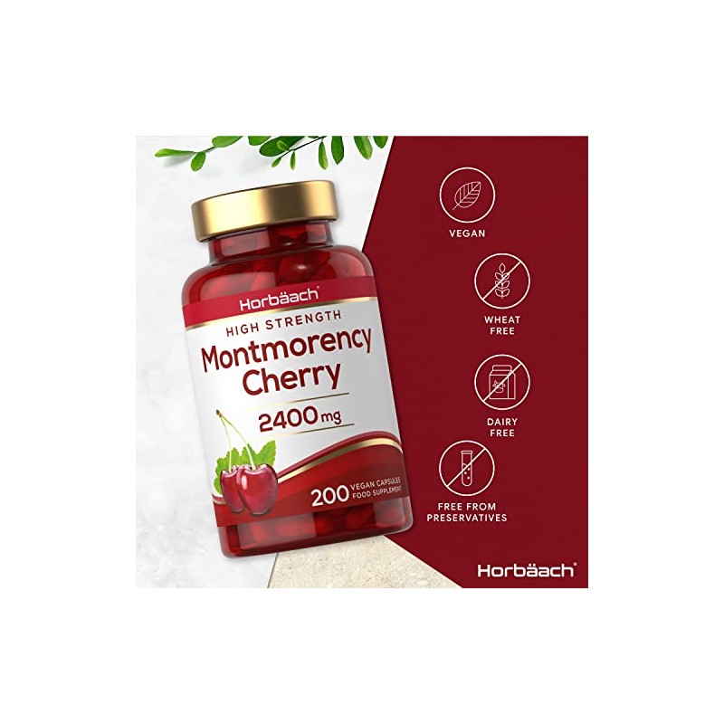 Montmorency Cherry Capsules 2400mg | 200 Count | Tart Cherry