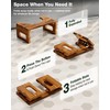 BLUEWEST Foldable Toilet Stool, 7'' and 9'' Adjustable Heights Acacia