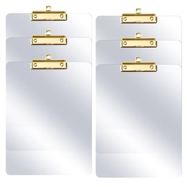 PERFORMORE 6 Pack of Plastic Clipboards, 12” x 9” Clear Acrylic Clipboards with Gold Clip, Durable Stylish Clipboard with Low Profile Clip, Perfect for Home School Classroom Office Events Seminars
