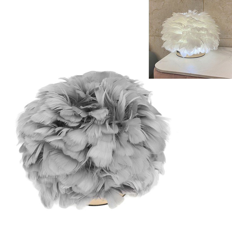 Feather Table Lamp Stepless Dimming USB Charging Touch Control LED