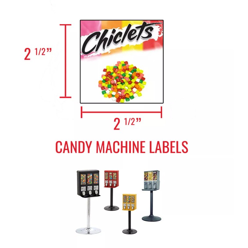 Unbranded (16) CANDY VENDING MACHINE STICKERS LABELS - MEGA VARIETY