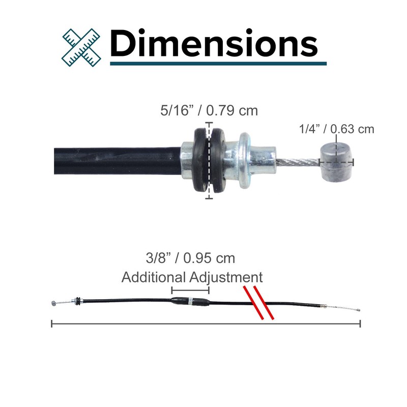 AlveyTech 34" Walker Brake Cable Replacement - for Most Mobility