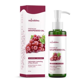 Aquableu Aquableu Premium Grapeseed Oil - 100% Pure and All-Natural - Hydrating and Silky Smooth - Moisturing, for Clean and Healthy Skin, and Strong Hair - Cold Pressed - 8 oz