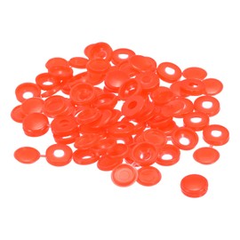 sourcing map 100Pcs 5mm Hinged Screw Cover Caps Plastic Fold Screw Snap Covers Washer Flip Screw Protection Cover for M3 M4 M5 Screws, Red