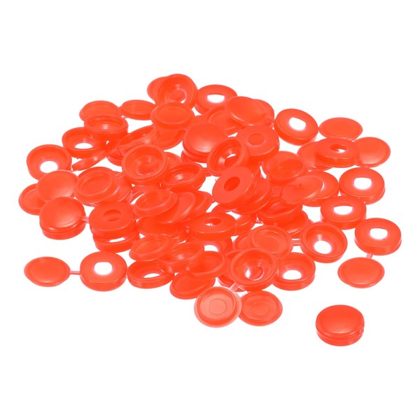 sourcing map 100Pcs 5mm Hinged Screw Cover Caps Plastic Fold