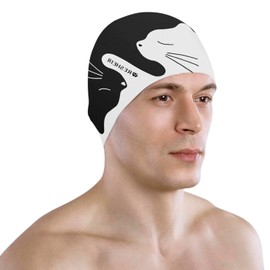 Extra Large Swim Cap with Ear Protection for Women Men,Silicone Waterproof Bathing Cap Unisex Adults Comfortable Swimming Hat for Long Hair Braids Dreadlocks Weaves Hair