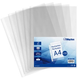 Waytex Pack of 100 A4 50 Micron Pockets (931304)