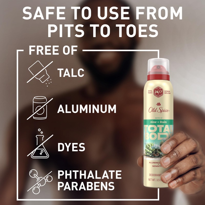 Old Spice Whole Body Deodorant Spray for Men, Aluminum Free,