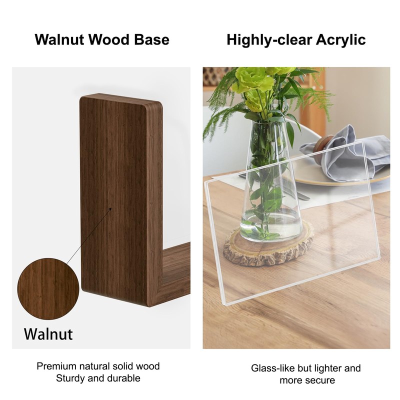 Mixoo 4x6 Picture Frame Rotating Photo Frame, Wooden Picture Frames