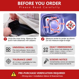 1 Pair Luggage Suitcase Wheels, Trunk Wheels, Luggage Wheel Spare Part Universal Wheel Replacement Luggage Suitcase Wheels for Luggage Suitcase Trolley, Mute Double Row Wheels