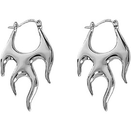 Women's Minimalist Punk Style Flame Earrings with Simple Trendy Cool Irregular Metal Earrings,1Pair