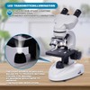 Velamnia LED Binocular Compound Microscope 200X-5000X Magnification Professional Binoculars Composite