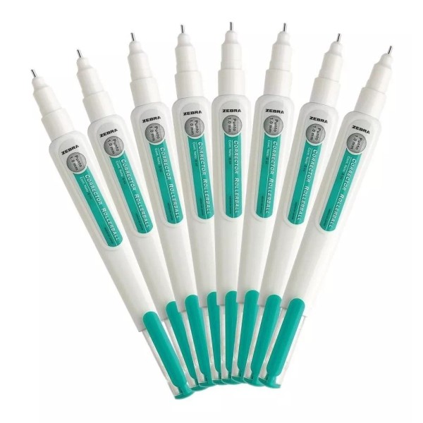 Zebra Corrector Líquido Zebra Tipo Pluma Rollerball Con 8 Piezas