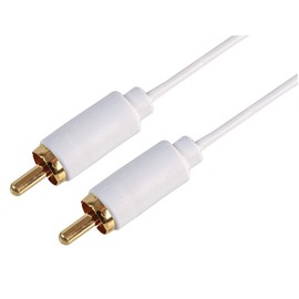 PHONO PLUG TO PLUG LEAD 1.5M WHITE, Audio & Video Cable Assemblies QTY X 1