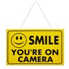 3 x CCTV Sign Yellow Smile You're on Camera High