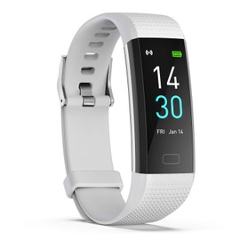 Fitness Tracker Bracelet Intelligent moniteur fréquence cardiaque, Pression artérielle, oxygène Dans le sang, Sommeil, étanchéité IP68, compteur pas et Calories Enfants, Femmes et Hommes (Blanc)