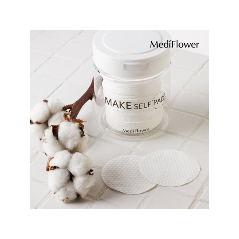 Mediflower 메디플라워 메이크업 셀프 패드 100매+리필 130매x2 / 화장솜 클렌징패드