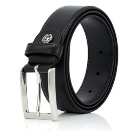 Lindenmann Leather Belt Men's / Men's Belt Cowhide Leather Belt XL Domed Black - 125