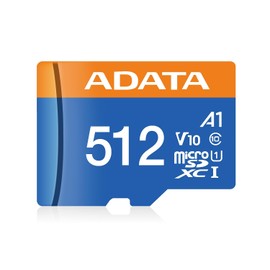 ADATA 512 GB Tarjeta de Memoria Micro SDXC con Adaptador Color Negro con Azul A1 Clase 10 (AUSDX512GUICL10A1-RA1)