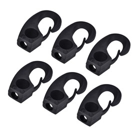 Demeras Plastic Shock Bungee Rope Cord Hooks 6 Pcs Nylon Lashing Shock Hook for Boat Canoe Kayak Boating Accessories Black