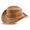HADZAM Elephant Skin Themed Australian Style Leather Cowboy hat Shapeable