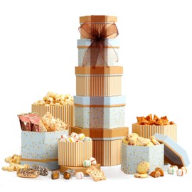 Broadway Basketeers Gift Basket Tower Snack Gifts for Women, Men, Families, College – Appreciation, Thank You, Congratulations, Corporate, Get Well Soon Care Package