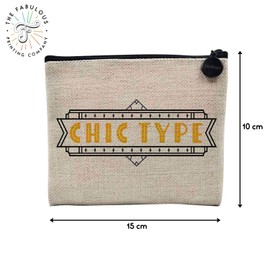 Tasche aus Leinen – Chic Typ Gentil Sympa Expression – Kosmetiktasche aus Leinen in Leinenoptik – Geldbörse – 15 x 10 cm, Schick, 15 x 10 cm, Kosmetiktasche