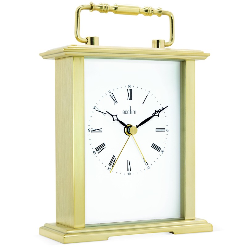 Acctim Gainsborough Mantel Clock Quartz Polished Metal Carriage Clock Energy